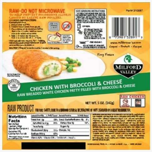 60000 Pounds of Frozen Chicken Items Recalled Over Salmonella Contamination