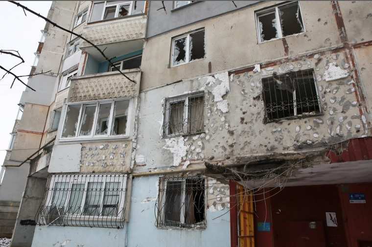 Residential Building Under Attack by Russia
