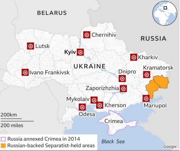 Ukraine Explosion Maps